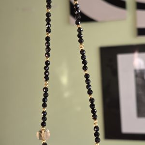 Naszyjnik Choker Czarny Turmalin i Cytryn Ochrona i Obfitość – 38 cm