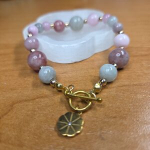 Bransoletka Chalcedon Spokój i Komunikacja 17 cm Zapięcie Toogle