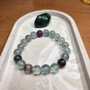 Bransoletka Fluoryt 8 mm Jasność Umysłu i Koncentracja 16 cm