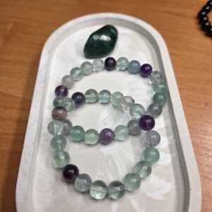 Bransoletka Fluoryt 8 mm Jasność Umysłu i Koncentracja 16 cm