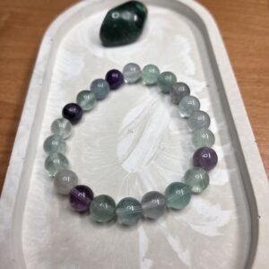 Bransoletka Fluoryt 8 mm Jasność Umysłu i Koncentracja 16 cm